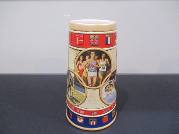 Vintage 1988 Budweiser Seoul South Korea Olymic Collector's Stein Beer Pristine Condition