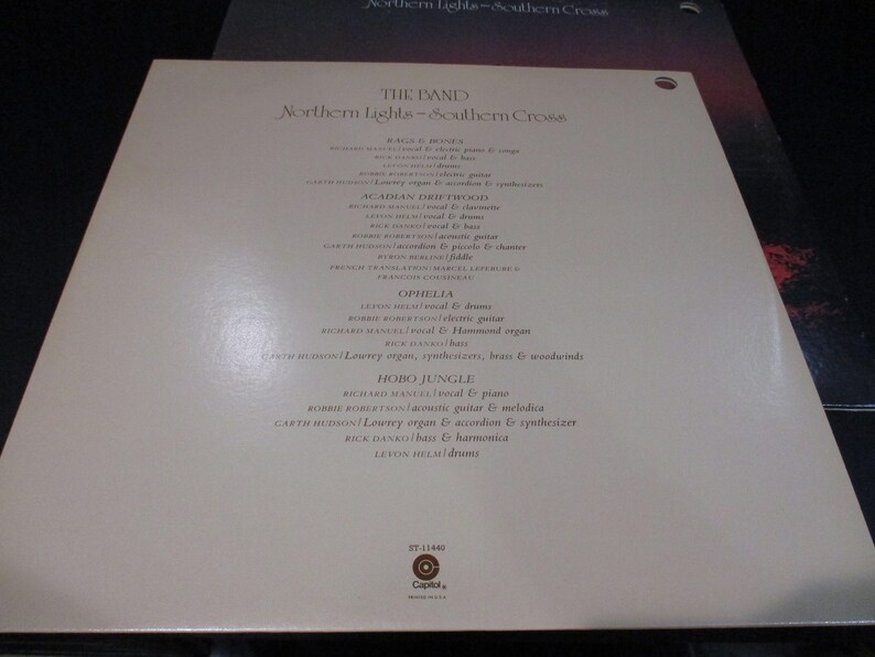 Vintage 1975 Vinyl LP Record Northern Lights Southern Cross the Band