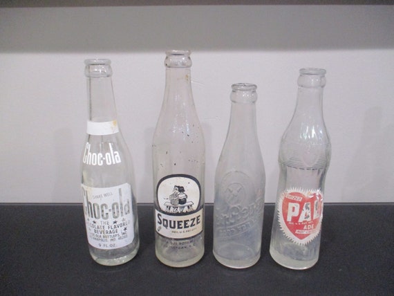 Vintage Dr. Pepper Bottles - Set of 2