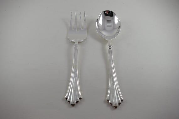 Wm Rogers Silver Plate Meat Fork and Casserole Spoon: Serving Set
