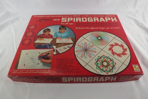Vintage 1967 Kenner Spirograph Drawing Kit with Original Drawings (Good Condition)