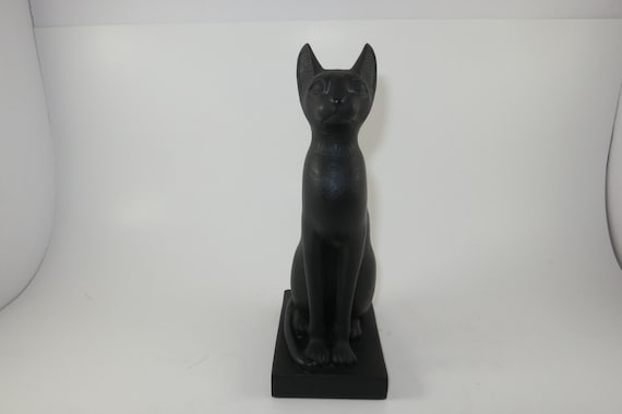 Egyptian Cat Goddess Bastet Black Matte Finish RAC on Base Home Guardian