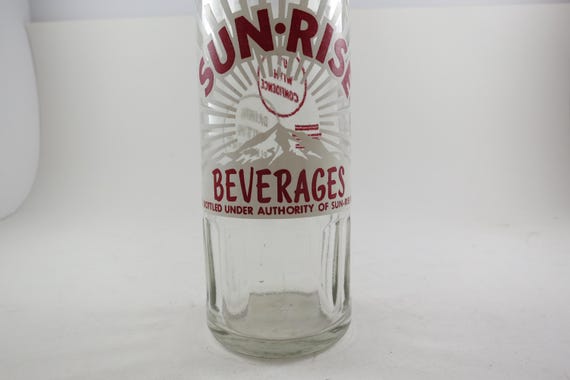 Vintage Sunrise Beverages 10 Inch 1960s Soda Bottle
