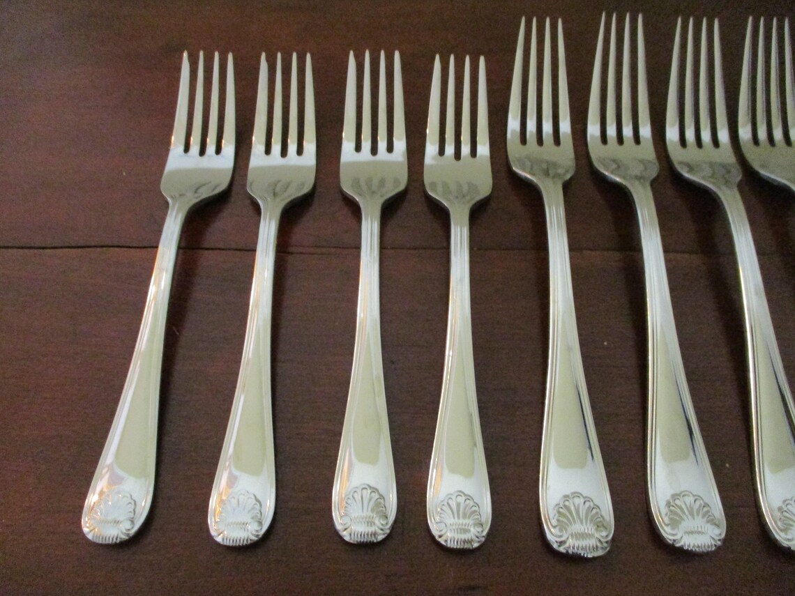 Vintage Gorham Shell Stainless Flatware Set Complete Service Etsy