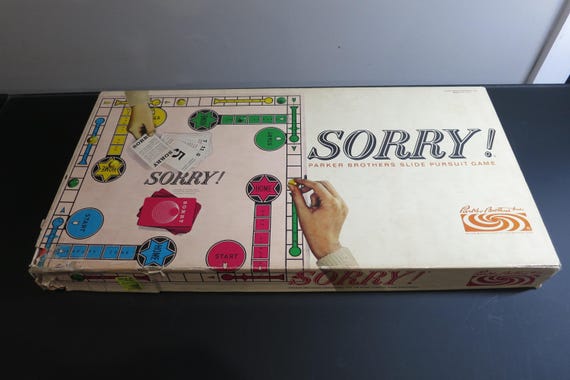 Vintage 1964 Parker Brothers Board Game Sorry Early Version Complete Good Condition