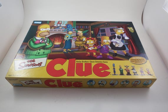 Vintage 2002 The Simpsons Clue Board Game Second Edition
