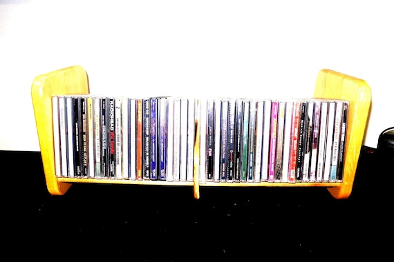 Vintage Napa Valley Wooden CD Crate: Double Holder, Adjustable Divider Holds 40