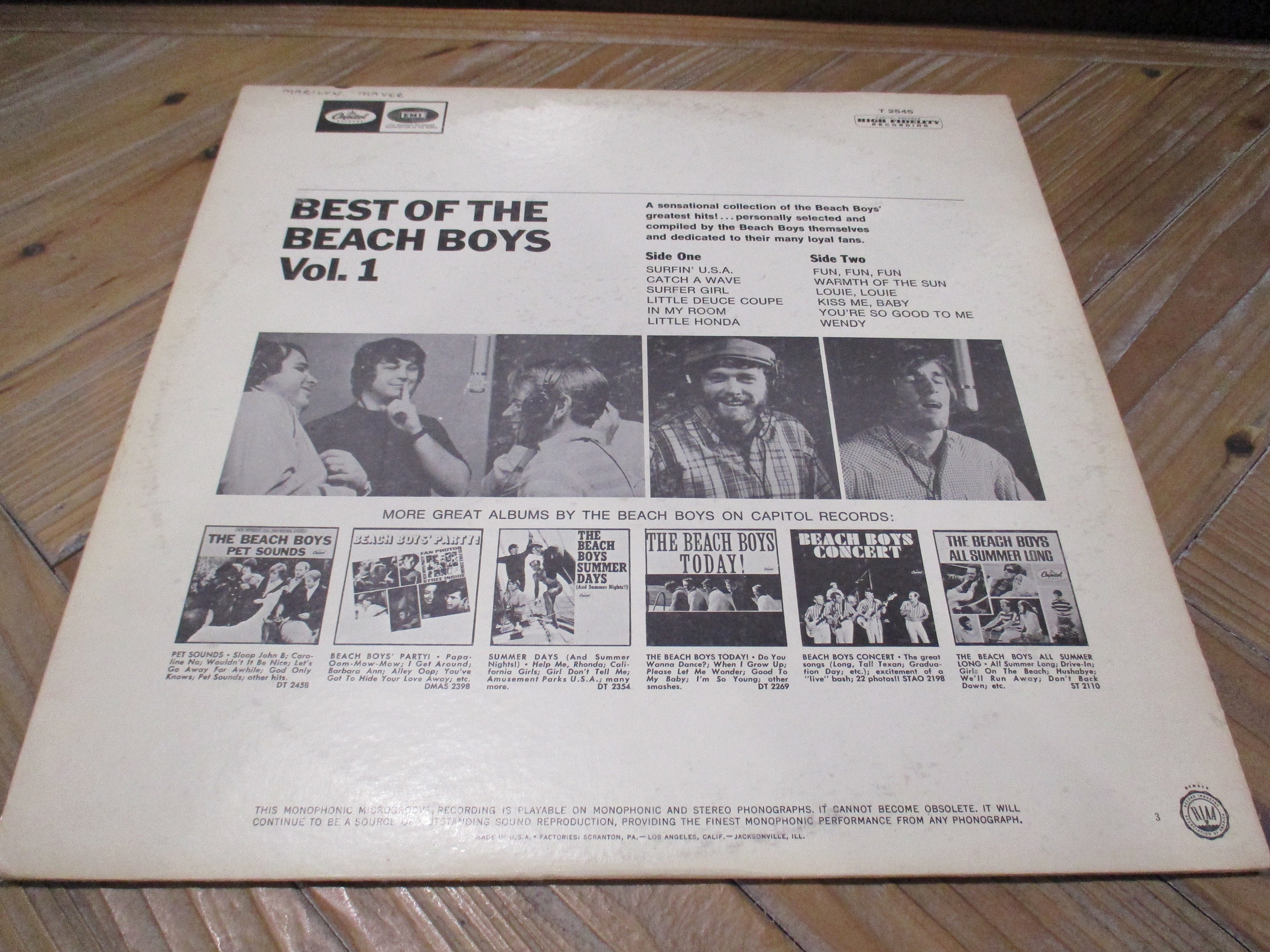 Vintage 1966 Vinyl Lp Record Best Of The Beach Boys Mono Etsy