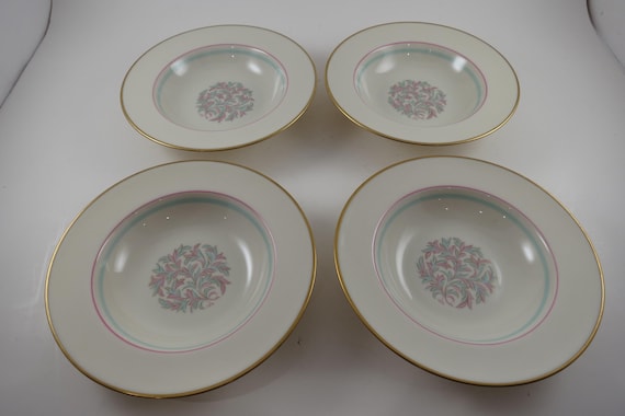 Vintage Franciscan Rossmore 6 1/8 Inch Rim Fruit Bowls-Set of 4
