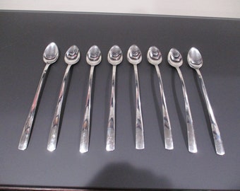 Set of 8 Vintage Norpro Stainless Ice Tea Spoons Excellent Condition