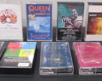 Vintage 1980's Queen Cassette Tapes News of the World Hot Space The Game Greatest Hits Classic Queen Wembley Opera Races More Sold Individ