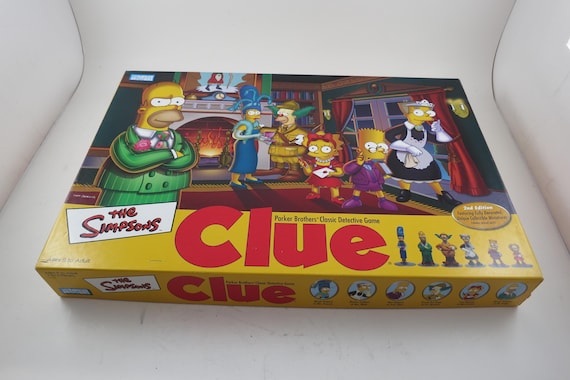 Vintage 2002 The Simpsons Clue Board Game Second Edition 100% Complete