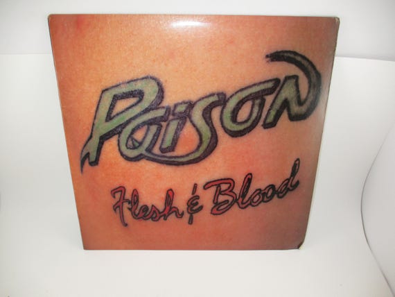 Vintage 1990 Vinyl LP Record Flesh & Blood Poison Near Mint Condition Original US Club Pressing 70247