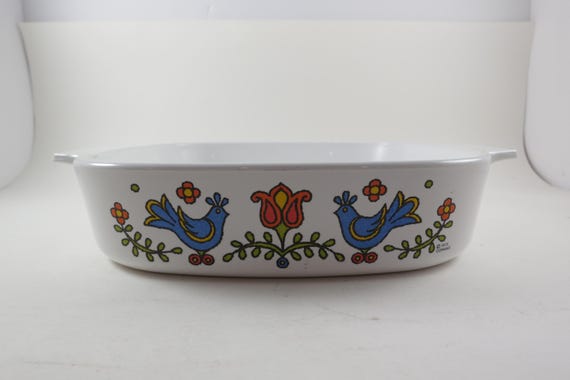 Vintage Corning Country Festival Pattern 8x8x1 3/4 Skillet 1975-1976 Limited Edition Pattern A-8-B