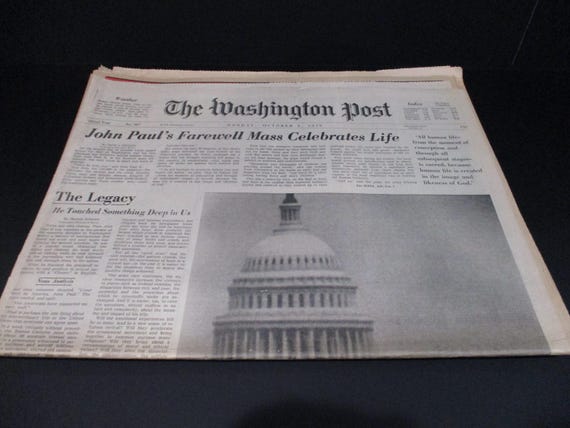 Vintage Monday October 8 1979 Washington Post Newspaper Pope John Paul's Farewell Mass Celebrates Life