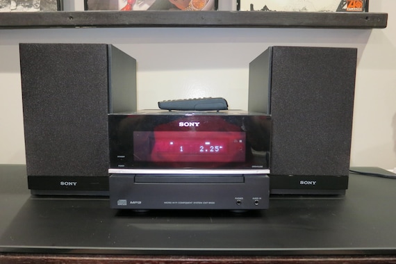 2004 Sony Micro Hi Fi Component System Compact Disc Receiver with Speakers Works Perfect with Remote Complete Home Stereo System