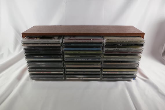 Brown Faux Wood 36 CD Holder All Double Spaces