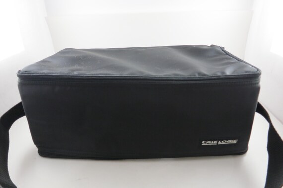 Vintage Case Logic Black Cassette Tape Double Sided Holder with Strap Holds 60 Cassettes