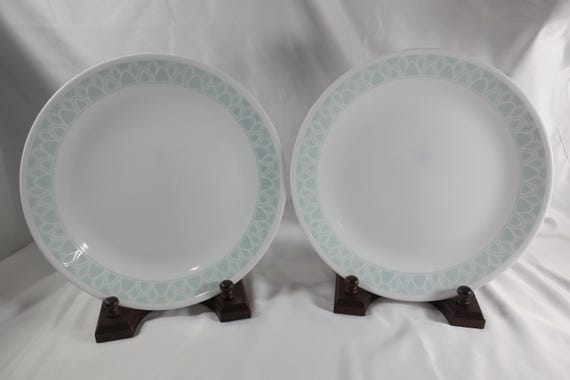 Pair of Corelle Delano Pattern 10 1/4 Inch Dinner Plates