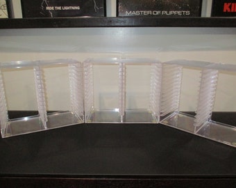 Three 1993 Clear Acrylic CD Holders Holds 84 CD's Excellent Used Condition
