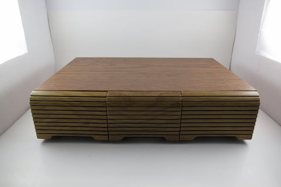 Vintage 1980s Faux Wood Cassette Tape Holder, 36 Capacity