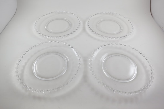 Vintage Imperial Glass Candlewick Bread Plates, Set of 4 (6.5 Inch)