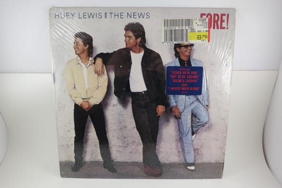 1986 Vinyl LP Record Huey Lewis & The News Fore! Near Mint Condition In Shrink Hype Sticker 71825