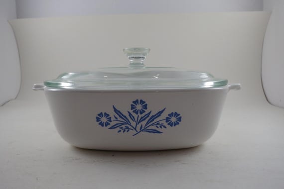 Vintage Corning Ware Blue Cornflower Saucepan with Glass Lid P-1-B 1 Quart