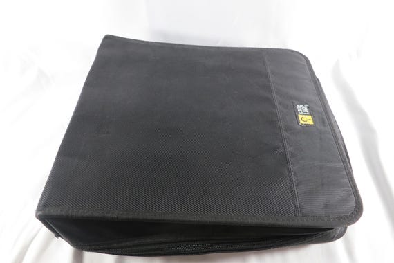 90's Case Logic CD Holder Book Holds 208 Discs with Side Handle Black