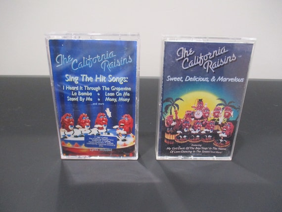 Vintage 1980's The California Raisins Cassette Tapes Sing The Hit Songs Sweet Delicious Marvelous Sold Individually