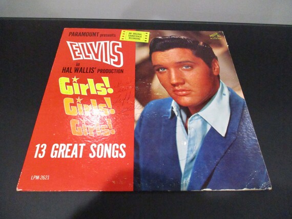 Vintage 1962 Vinyl LP Record Elvis Presley in Girls! Girls! Girls! Soundtrack Excellent Condition Long Play Label Original 58180