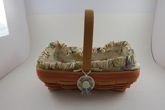 2000 Longaberger Century Celebration Mothers Day Early Blossoms Basket Plastic Protector Cloth Liner Signed and Dated Excellent Condition