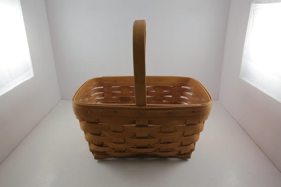 1997 Longaberger 11 Inch Market Basket with Liner Excellent Condition Signed and Dated