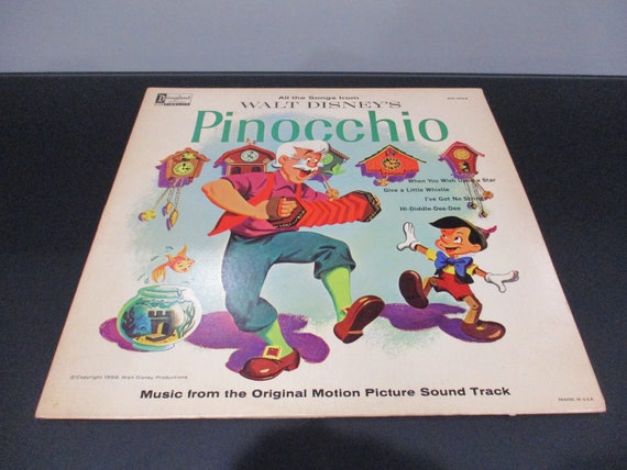 Vintage 1963 Walt Disney Disneyland LP Record Pinocchio Excellent Condition 65294