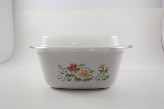 Vintage Corning Ware Autumn Meadow Casserole Dish with Lid