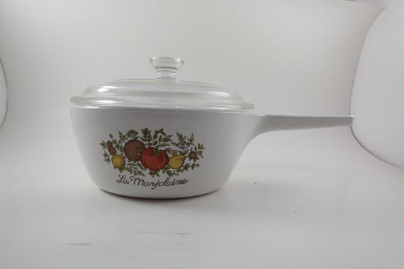 Vintage Corning Ware Spice O' Life Saucepan: 1.5 Pint Menuette with Glass Lid