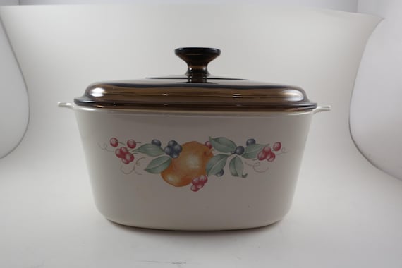 Vintage Corning Ware Abundance Pattern Saucepan with Pyrex Lid