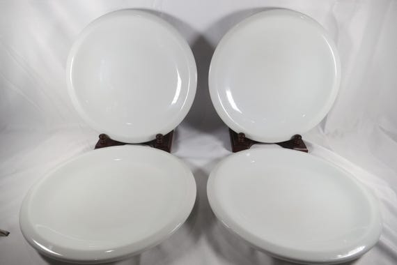 Set of 4 Solid White Pottery Barn Dinner Plates (10 1/4 Inch)