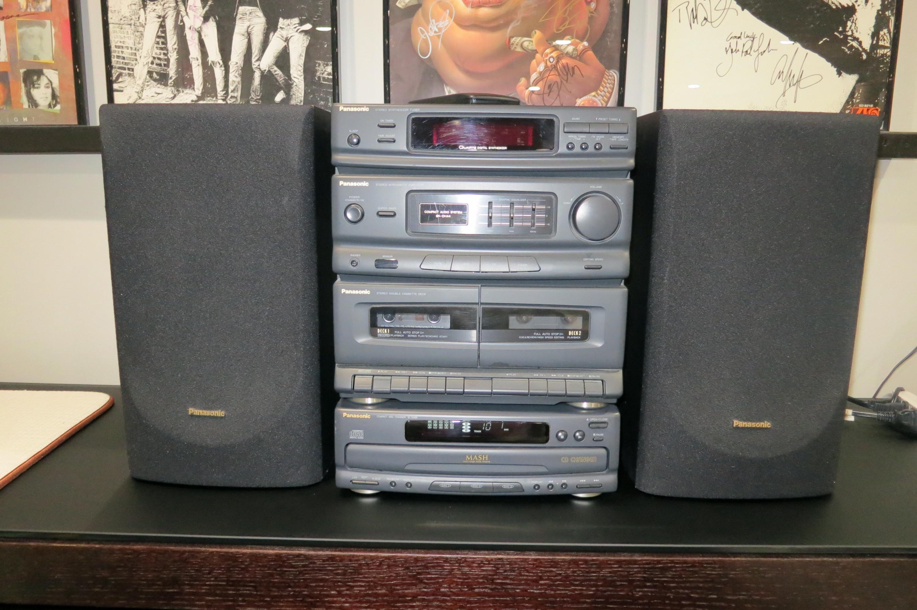 1993 Panasonic Stereo Music System Dual Cassette Decks 3 Band EQ