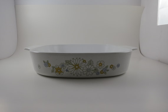 Vintage Corning Ware Skillet: Floral Bouquet Pattern, 1970s A-10-B