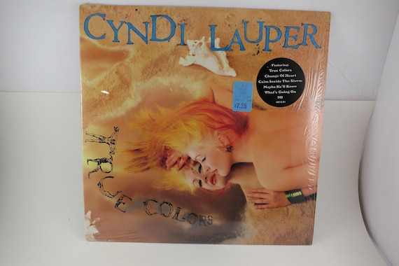 Vintage 1986 Vinyl LP Record True Colors Cyndi Lauper Shrink Hype Sticker NM