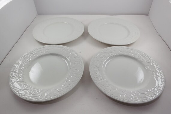 Set of Four Vintage Franciscan Ware Johnson Brothers White 8 Inch Salad Plates Excellent Used Condition