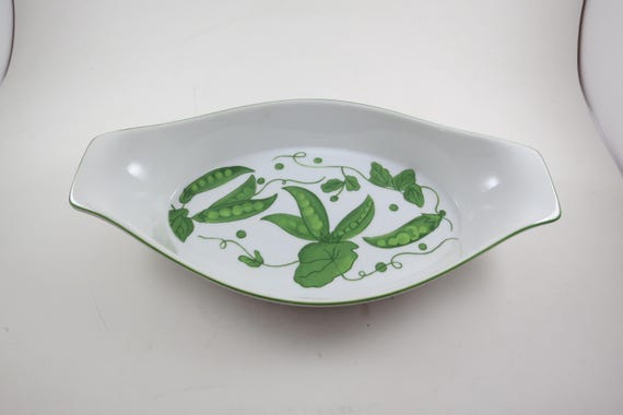Vintage Villa Vanilla Palm Beach Collection Taste Setter Collection Nana Polka Dot Peas 12 1/2 Inch Serving Dish Excellent Condition