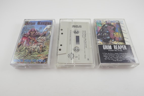 Vintage 1980's Grim Reaper Cassette Tapes Rock You To Hell Fear No Evil See You In Hell Sold Individually