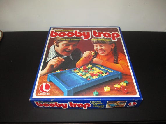 Vintage 1977 Lakeside Board Game Booby Trap Spring Action Game 100 Percent Complete Excellent Condition