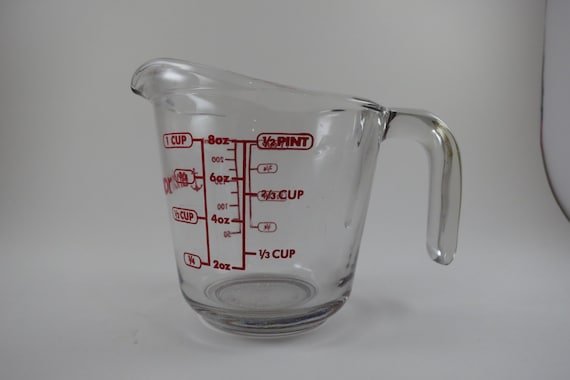 Anchor Hocking 1-Cup Measuring Cup: Red Lettering