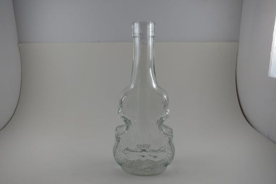 Vintage Clear Glass 8 1/4 Inch Violin Bottle