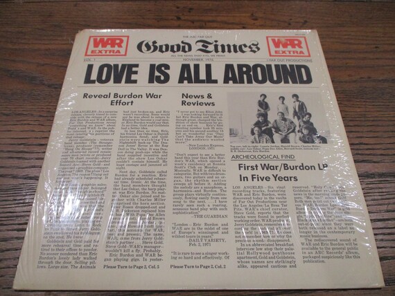 1976 Vinyl LP Record WAR Love Is All Around Excellent Condition In Shrink 72154