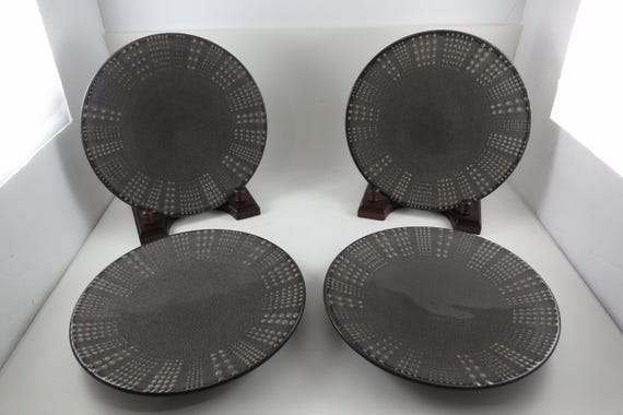 Set of Four Mikasa Daymon Heather Gray Salad Plates (8 1/2 Inch)