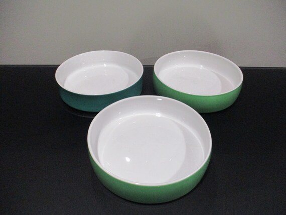 Vintage 1970's Block Chromatics Germany Blue Green Pattern Set of Three 6 Inch Soup Bowls Excellent Condition 20020 and 20019 Free Shipping